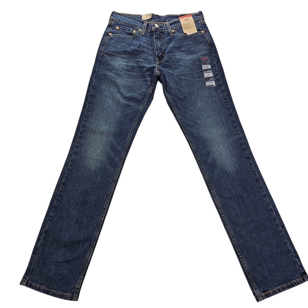 Levis 511 Slim Fit Stretch Jeans Mens 29x32 Blue Denim 04511-1907